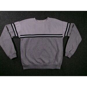 Garage Sweatshirt Womens XS Crew Neck Striped Colorblock Gray White Pullover